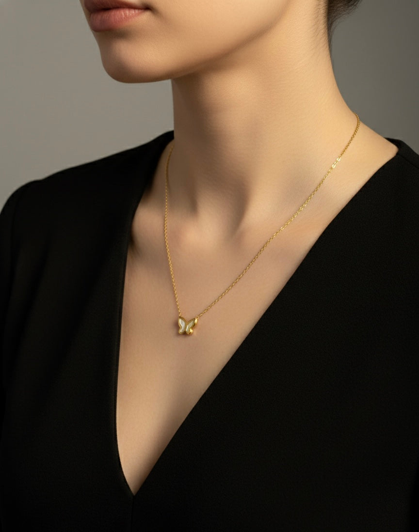 Ailaura Butterfly Charm Necklace