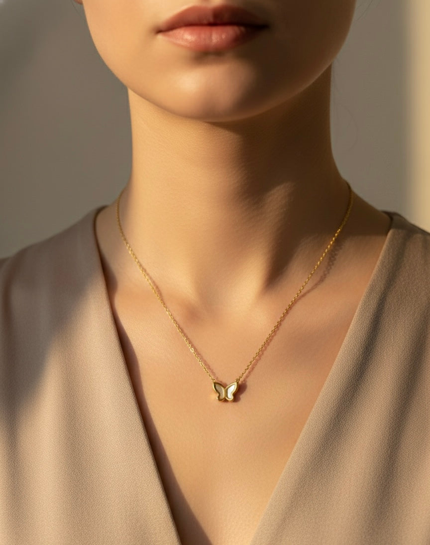 Ailaura Butterfly Charm Necklace