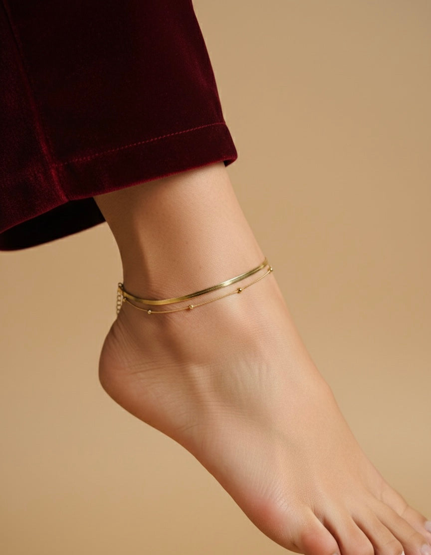 AIlaura Golden Whisper Anklet